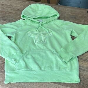 Baltic Aritzia TNA Green Hooded Sweatshirt with Embroidered Design small